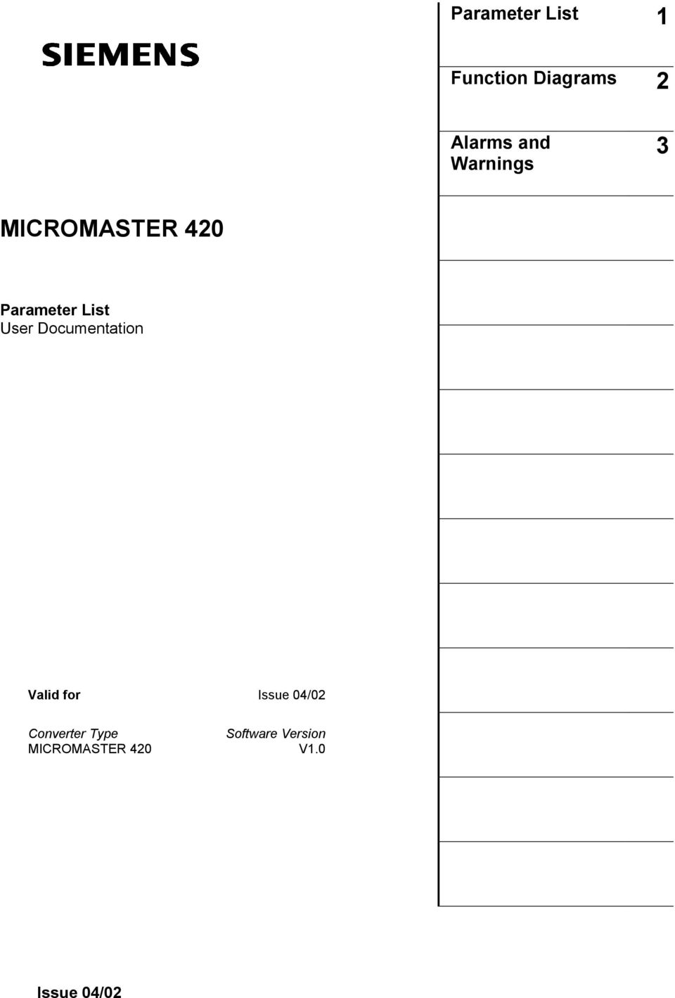 Micromaster 420 quick start guide